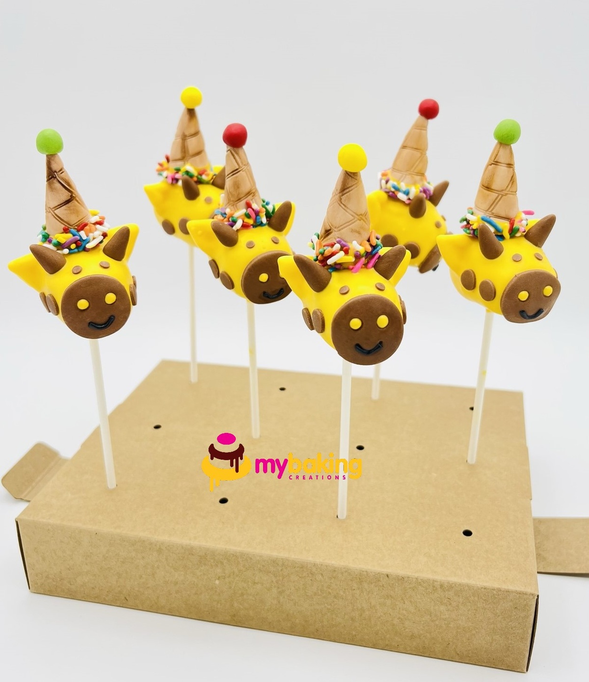 Custom giraffe themed cake pops San Francisco Bay Area bakery